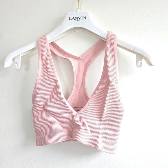 New Free People Intimately Solid Rib Light Pink / Blush Brami NWOT Size M/L - Picture 1 of 3